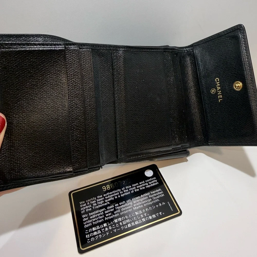 Chanel Black Leather Compact Wallet - Picture 6 of 9
